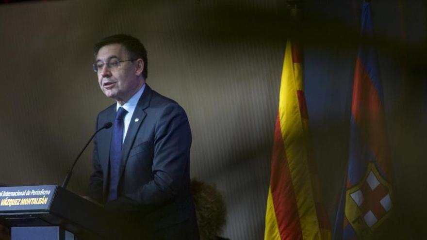 Bartomeu, durante la entrega del premio Vázquez Montalbán.