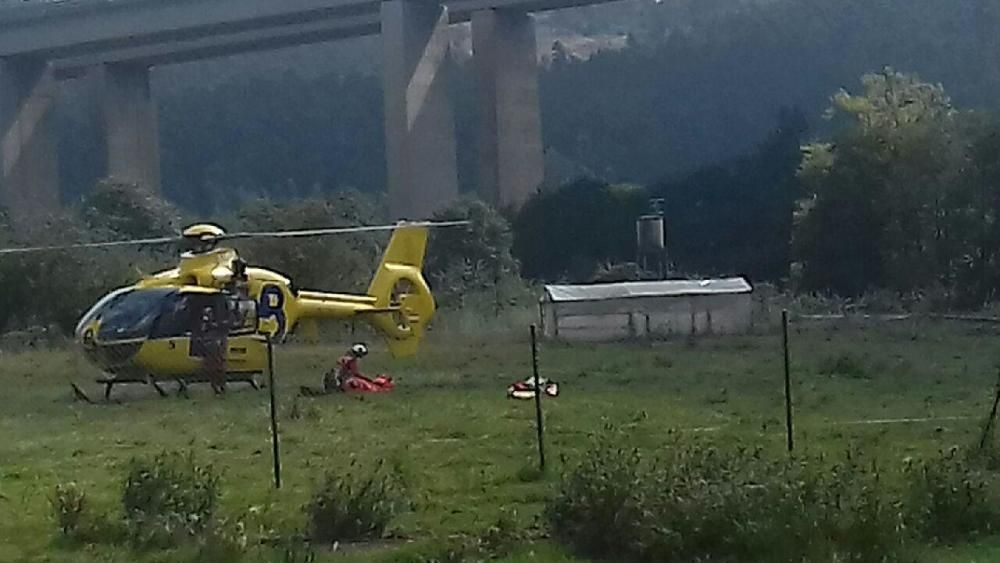 Una joven cae por el viaducto de Somonte, desorientada, tras tener un accidente con el coche