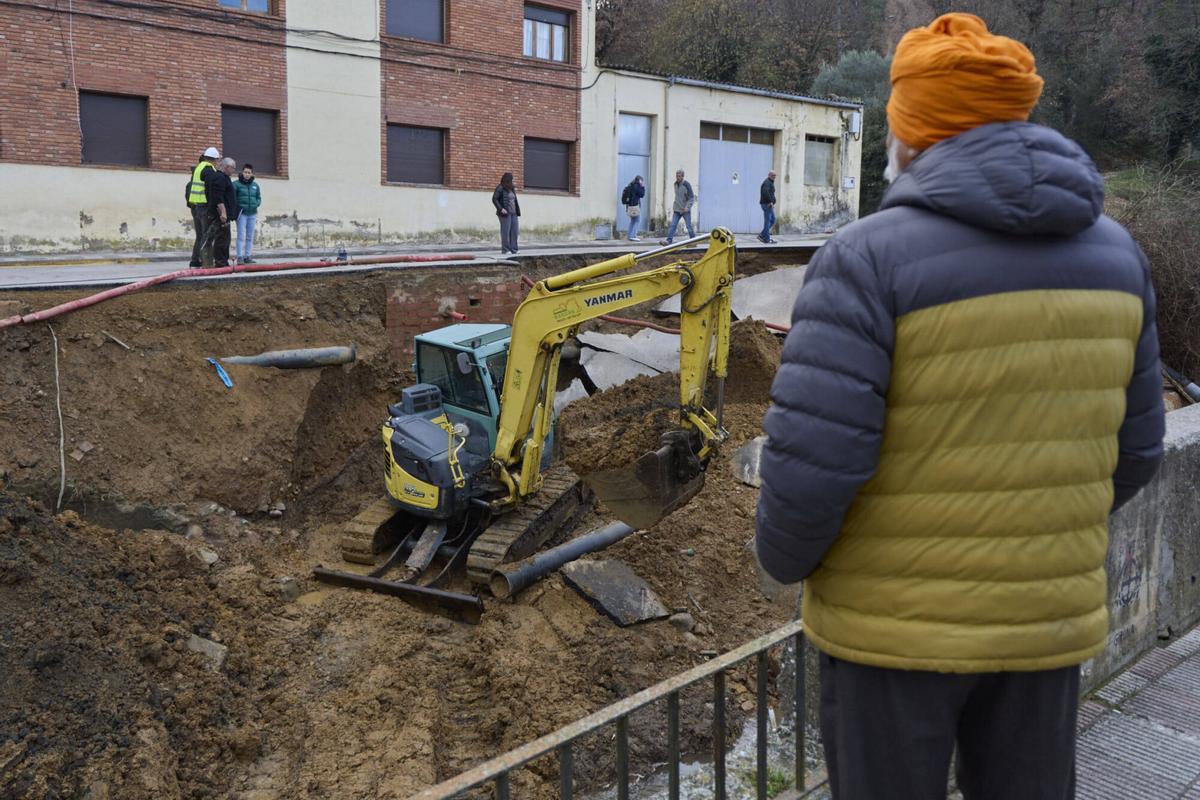 20260202 L'esfondrament parcial del carrer Pla de la Coma a Anglès,