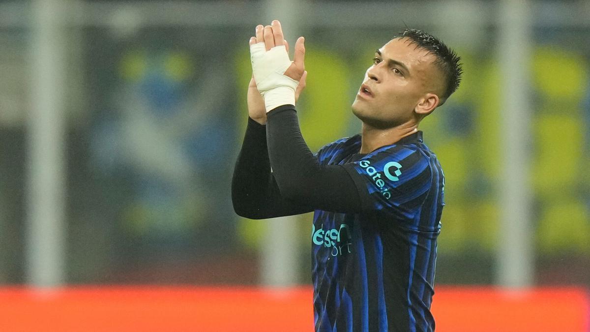 Lautaro Martinez celebra el gol ante el Cremonese en la Serie A