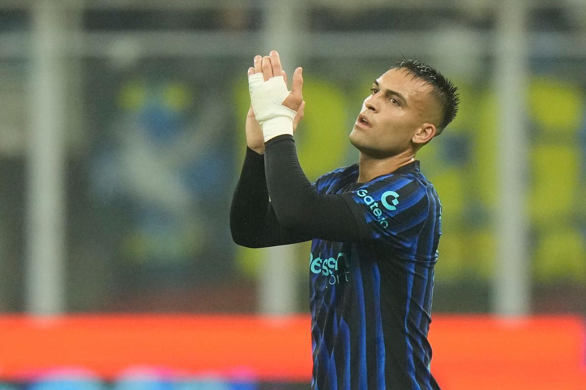 Lautaro Martinez celebra el gol ante el Cremonese en la Serie A