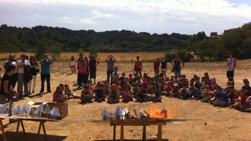 La demostració del taller sobre incendis.