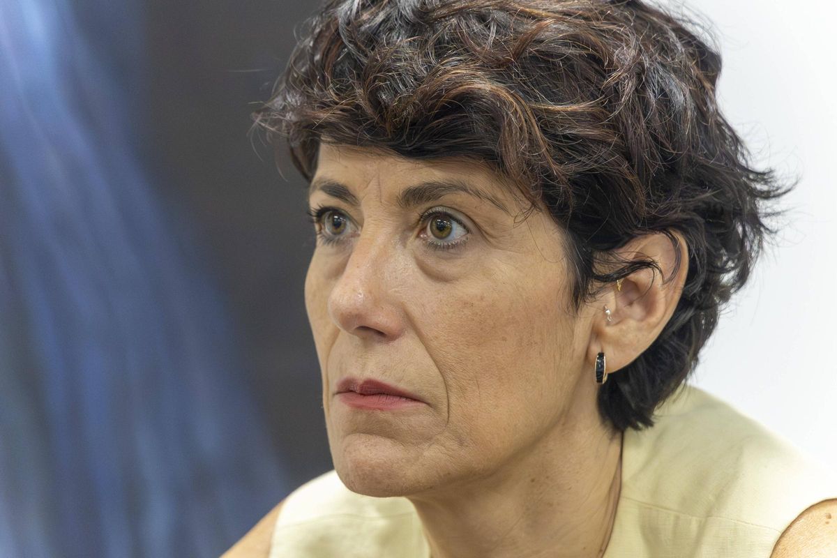 La ministra de Inclusión, Seguridad Social y Migraciones, Elma Saiz, en un momento de la entrevista