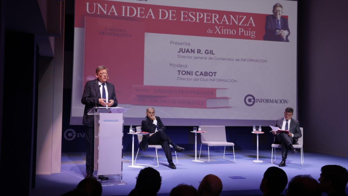 Resumen de la presentación del libro de Ximo Puig: «Una idea de esperanza»