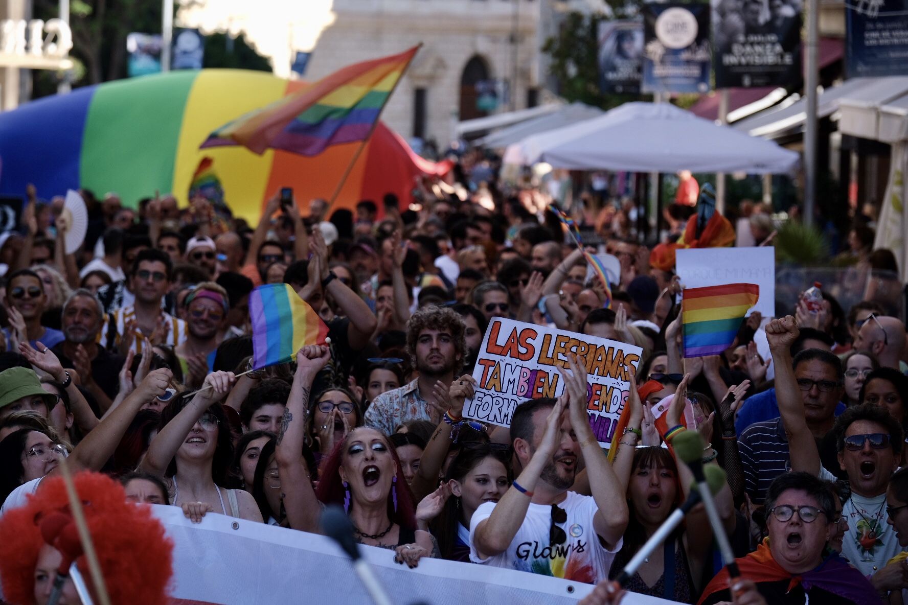 Marcha por el centro de Málaga por el Día Internacional del Orgullo LGTBI+