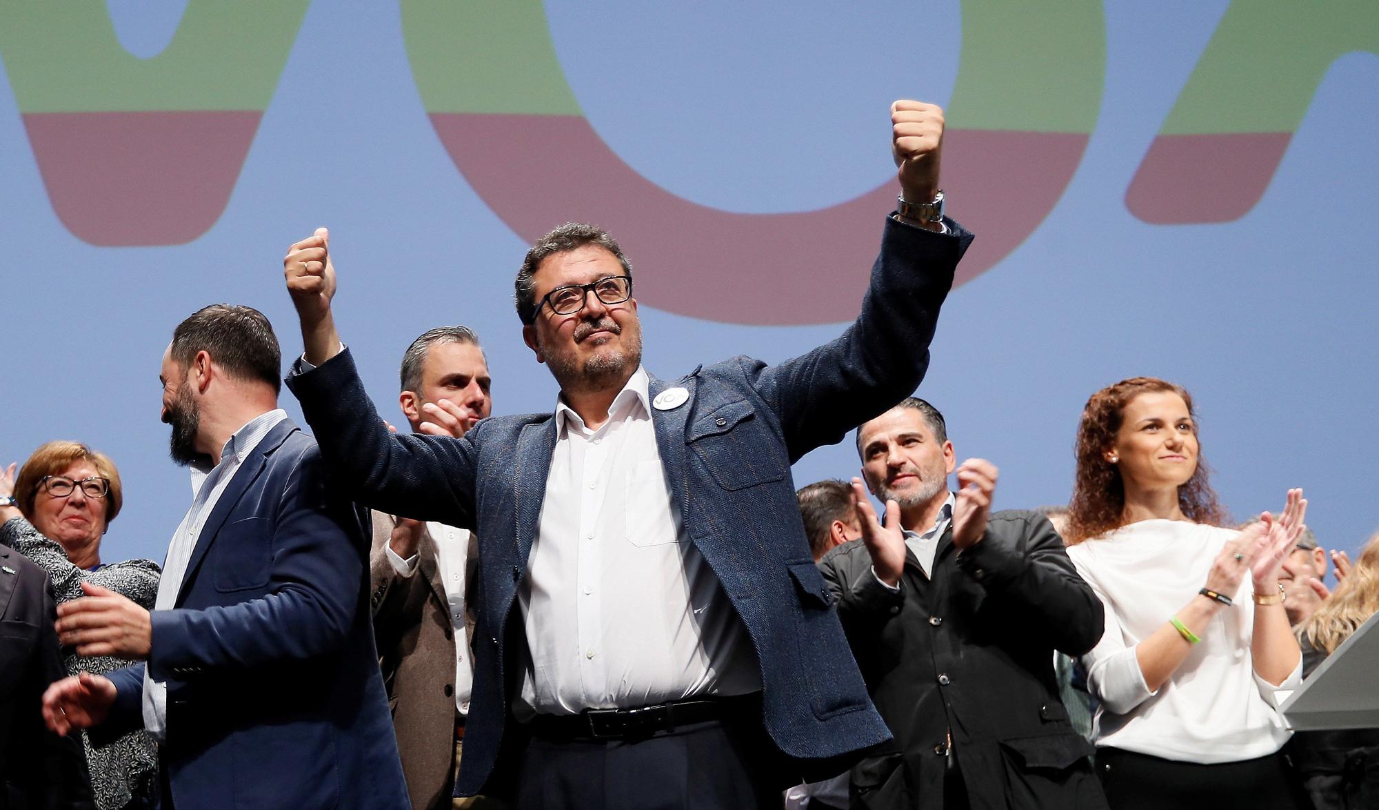 El juez en excedencia Francisco Serrano durante el acto de presentación en Sevilla de los candidatos de Vox a las elecciones andaluzas del 2 de diciembre de 2018.