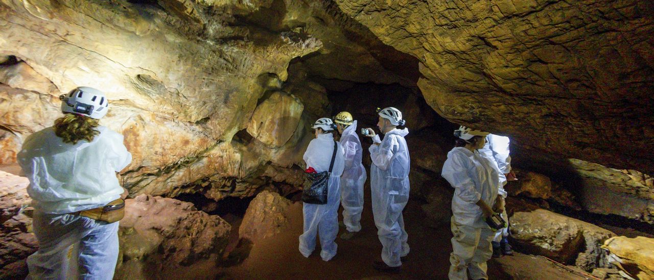 Interior de la cueva de Maltravieso.