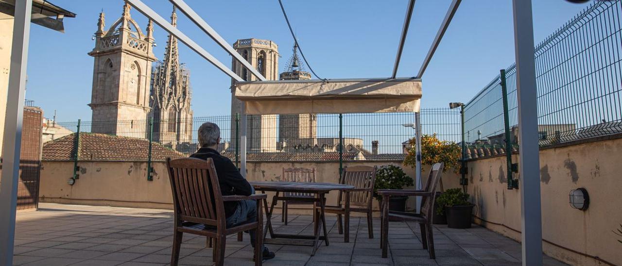 La azotea del centro SPOTT de la Diputación de Barcelona, primer espacio público de atención a los drogodependientes en España.