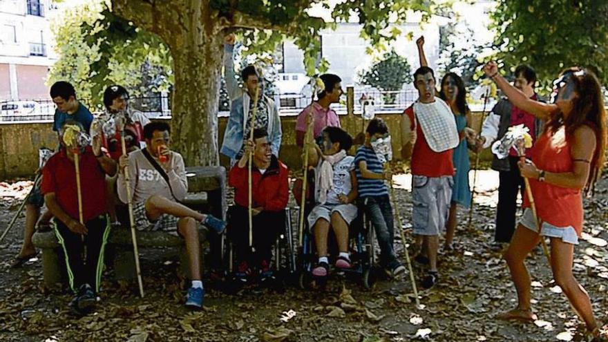 Un momento de las actividades del campamento, ayer. // D.P.