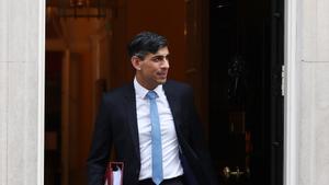 British Prime Minister Rishi Sunak leaves for Prime Ministers Questions