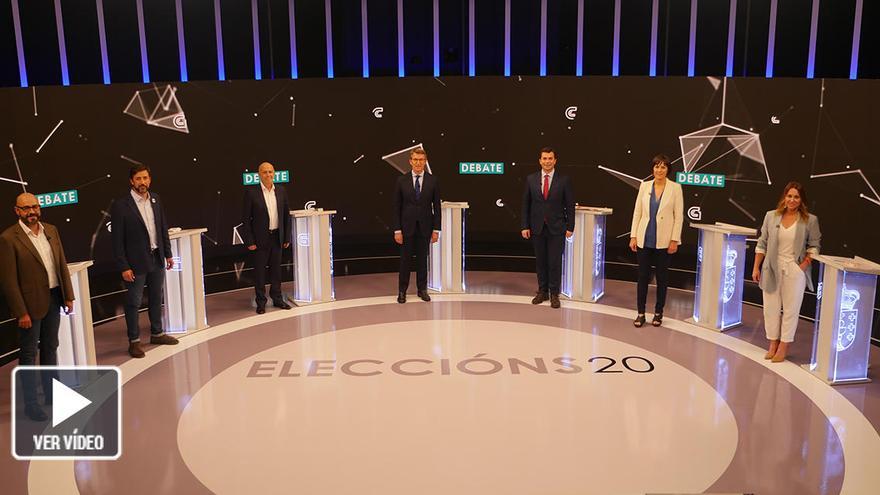 Los candidatos, minutos antes de comenzar el debate // CRTVG