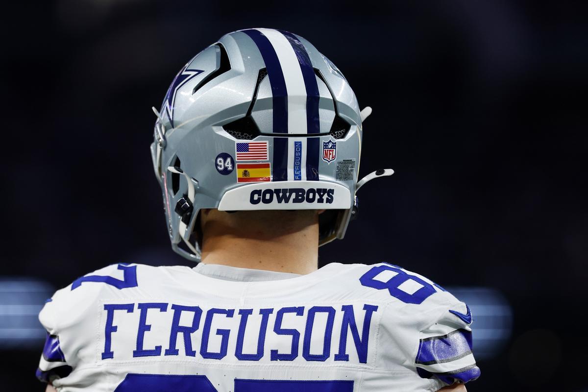 El casco de Jake Ferguson, con las banderas de España y Estados Unidos.