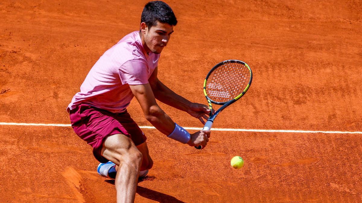 Carlos Alcaraz, en su partido en Madrid