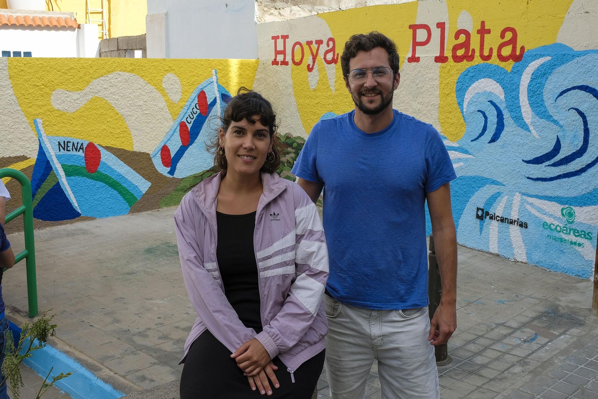 Bárbara de Mesas y Daniel Rodríguez, coautores del mural de Hoya de la Plata