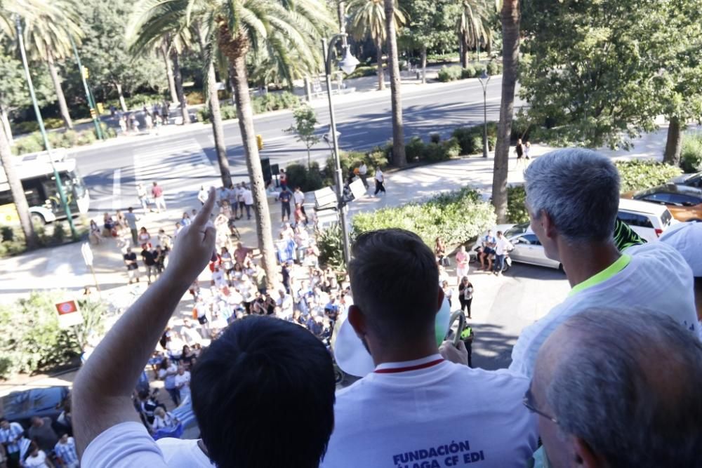 Recibimiento al Málaga CF en el Ayuntamiento de Málaga.