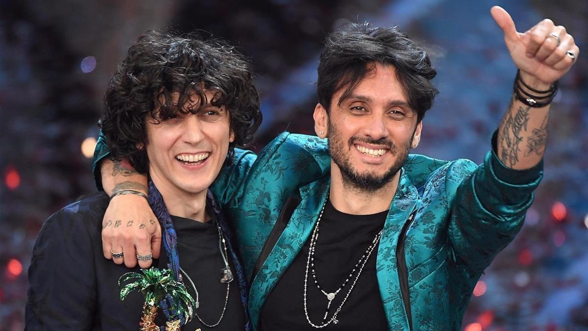 eurovison italian singers ermal meta and fabrizio moro san remo