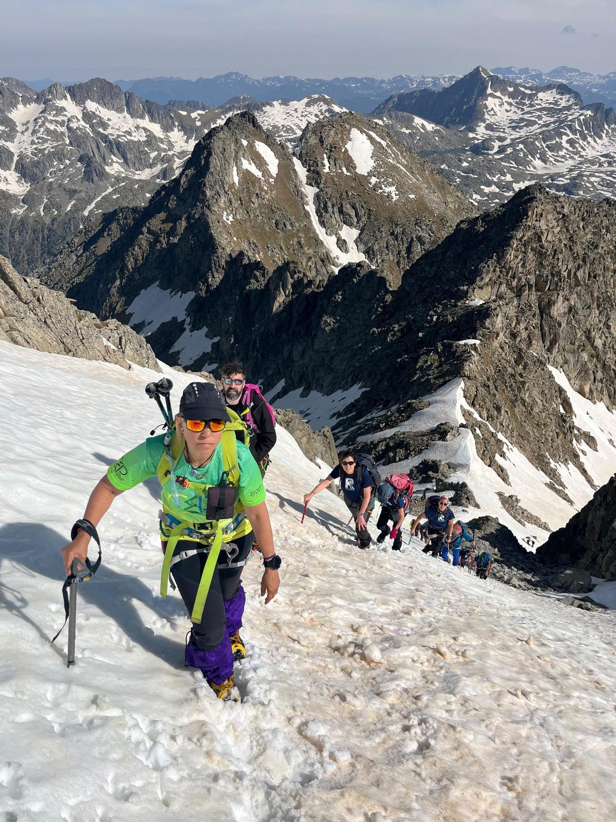 Un moment de l'acensió al Punta Alta de Comaslesbienes