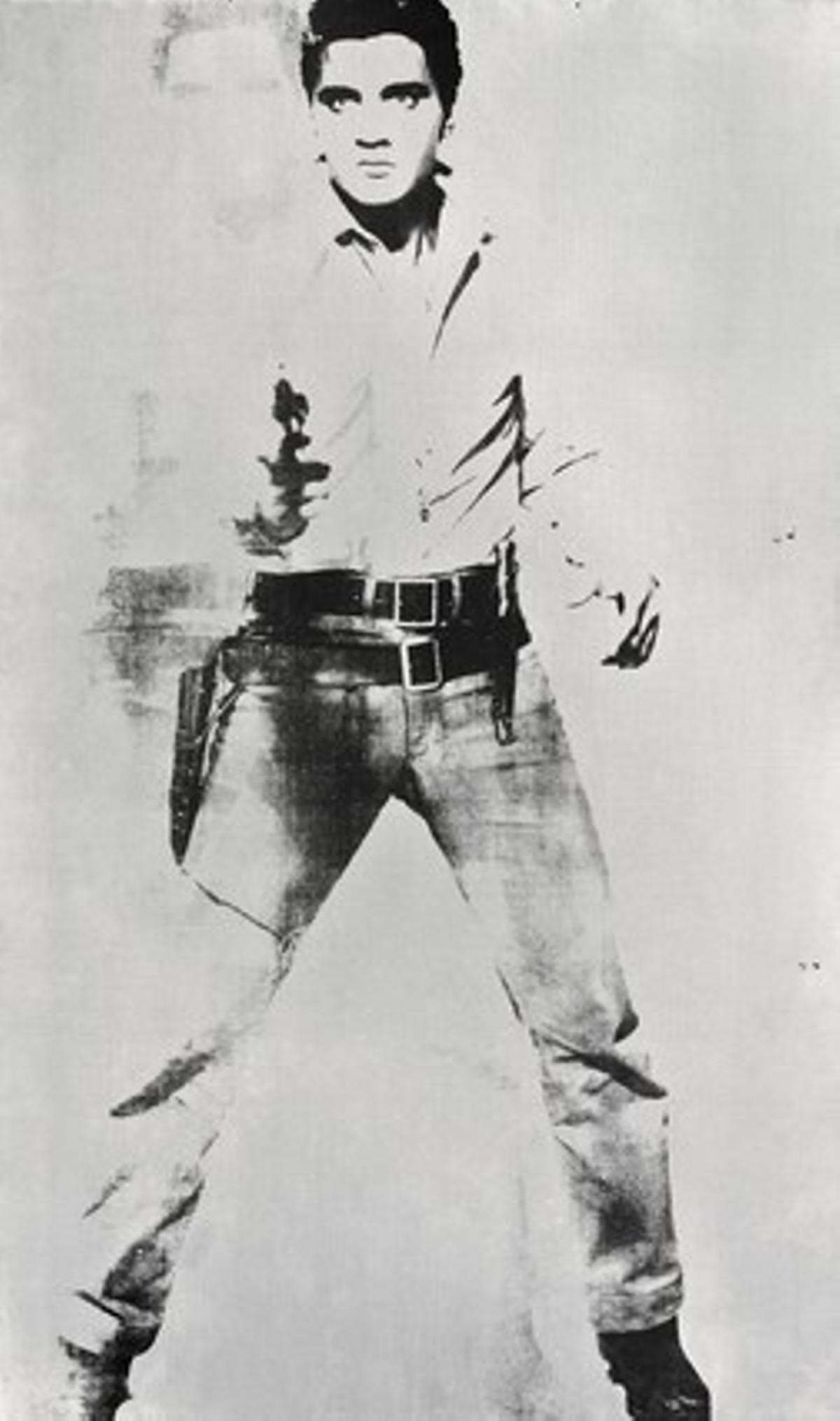 Retrat d’Elvis Presley firmat per Andy Warhol el 1963. Retrat d’Elvis Presley firmat per Andy Warhol el 1963.