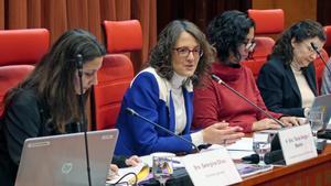 Tània Verge, hoy en el Parlament.