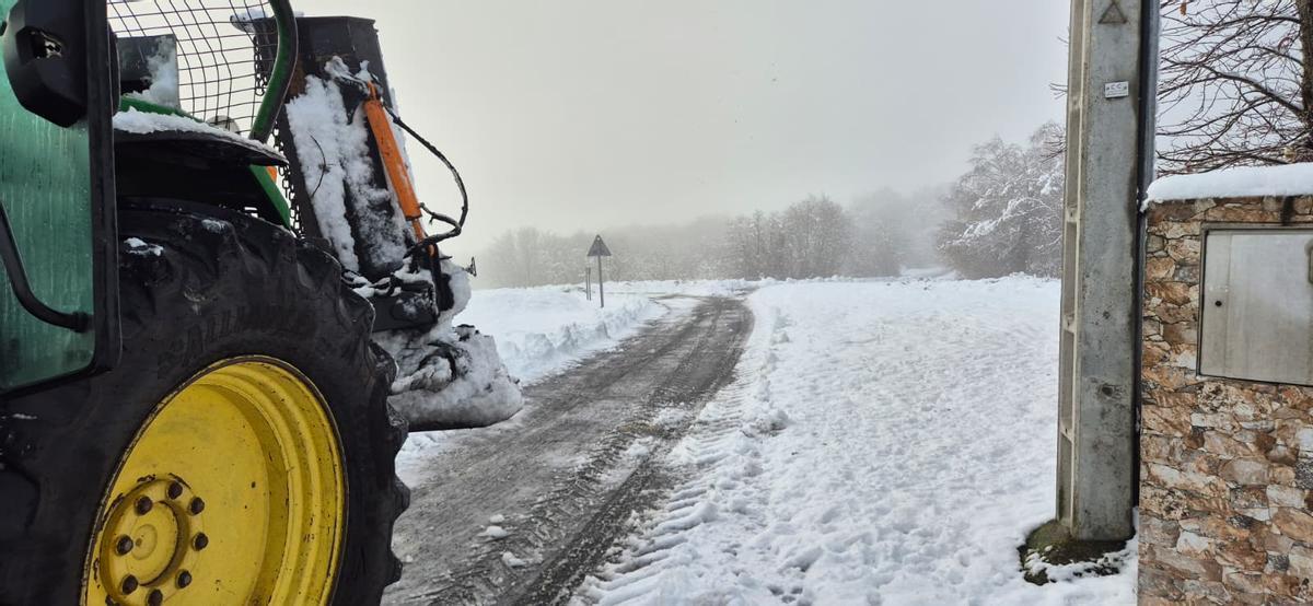 El paisaje nevado de la montaña de Ourense