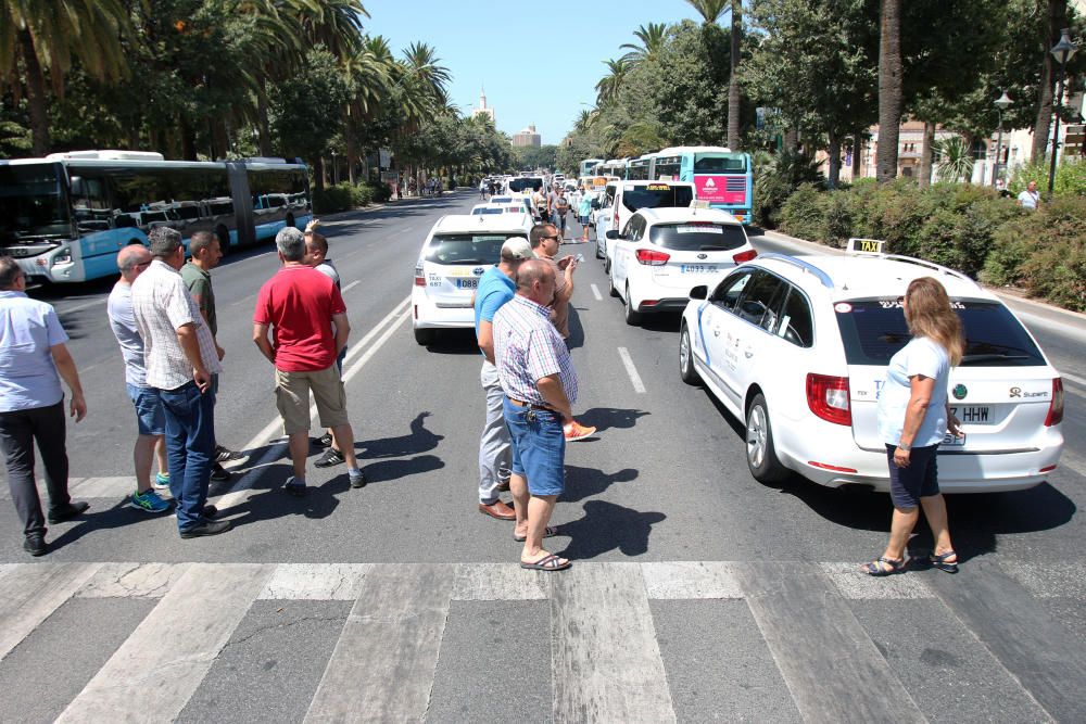 Este martes, los taxistas han continuado con sus movilizaciones