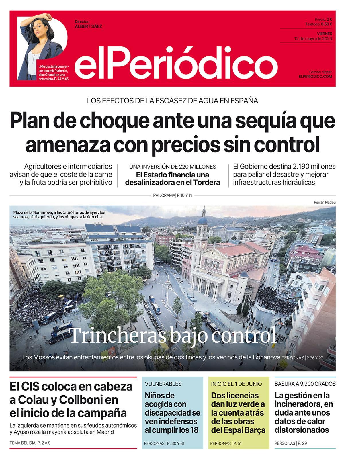 La portada d’EL PERIÓDICO del 12 de maig del 2023