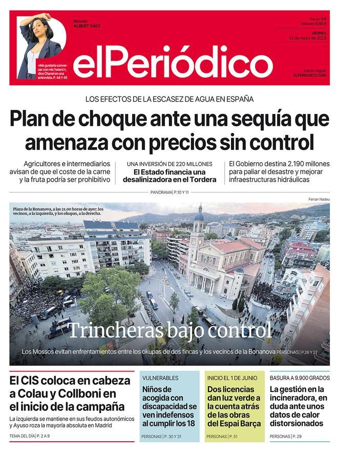 La portada d’EL PERIÓDICO del 12 de maig del 2023