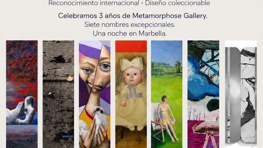 Siete artistas españoles excepcionales del arte contemporáneo respaldan la exclusividad de Metamorphose Gallery en su tercer aniversario en Marbella