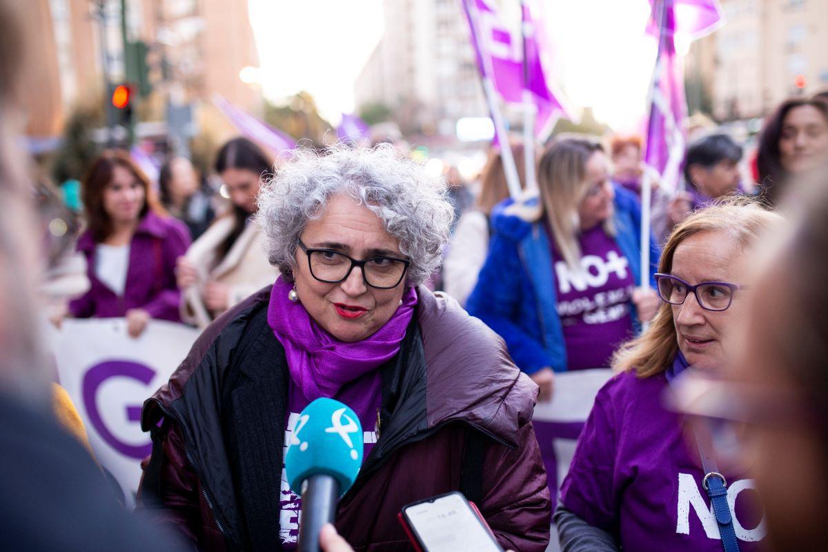 María José Pulido durante la marcha del 25N