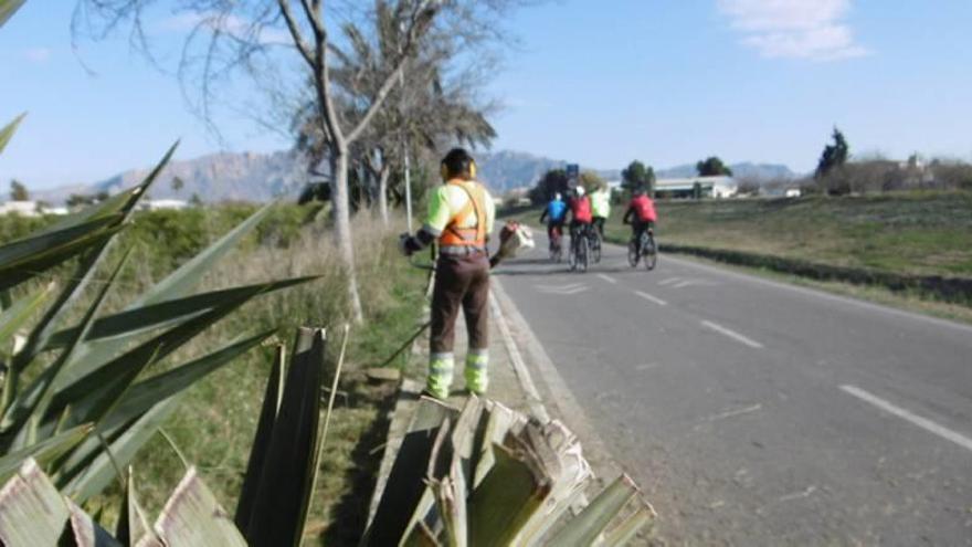 Trabajadores de Parques y Jardines despejan estos días el tramo.