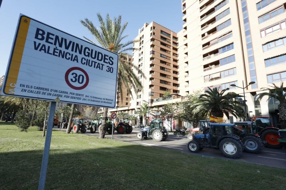 FOTOS: La tractorada de los agricultores toma València