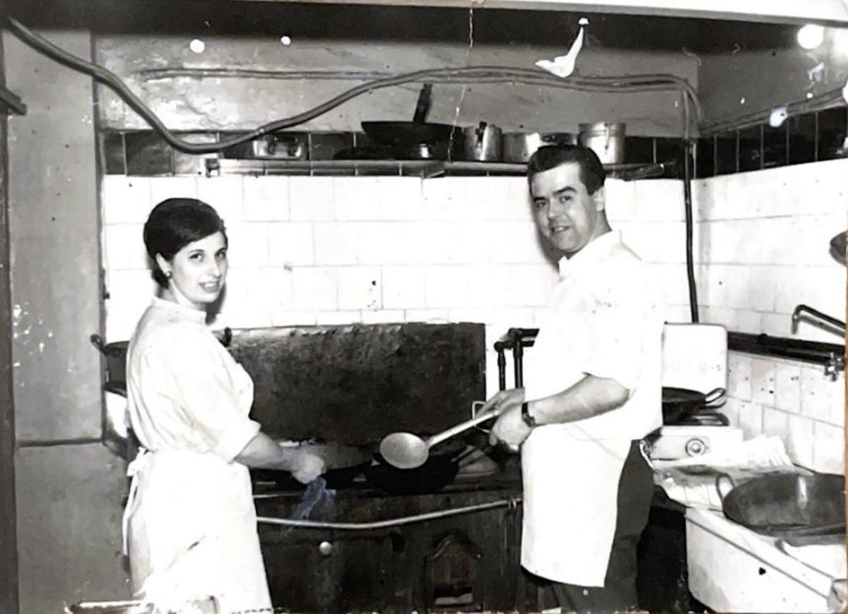 Núria Calafell y Jordi Noguera, en sus inicios en el Bar Núria.