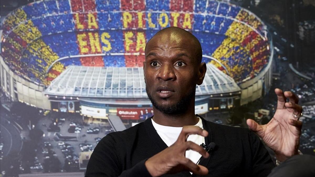 Eric Abidal, en una imagen en las oficinas del Barça