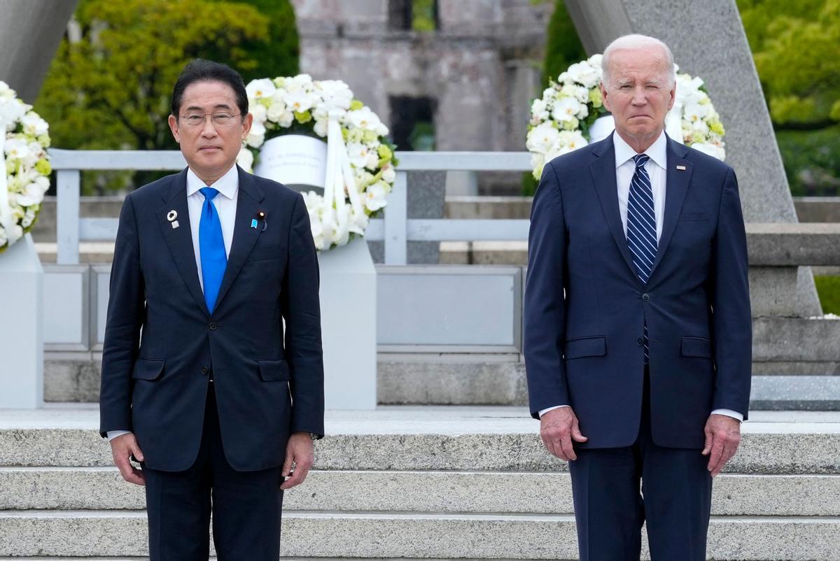 Los líderes del G7 visitan el Memorial Park para las víctimas de la bomba atómica en Hiroshima, entre protestas