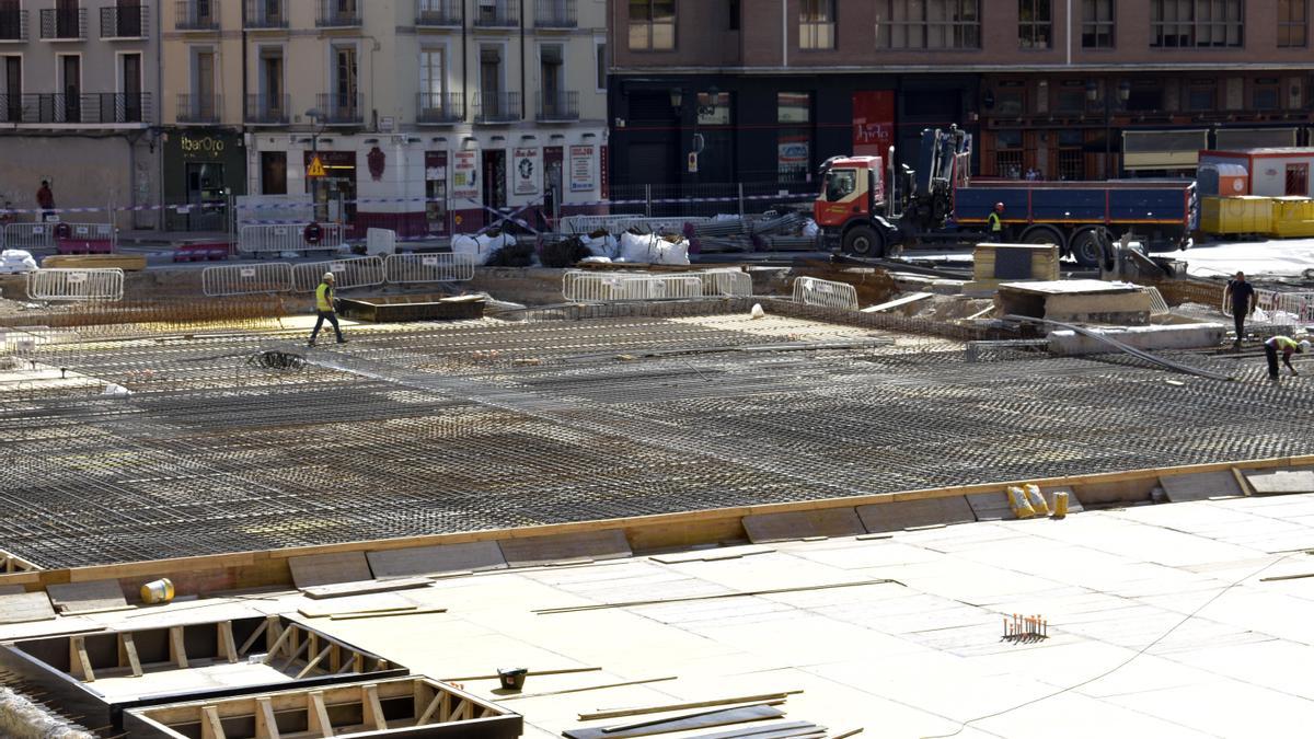 Estado actual de las obras de la plaza Salamero.