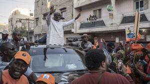 Mitin electoral en la capital de Senegal