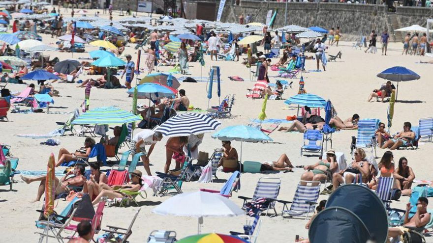 Bañistas en Silgar.