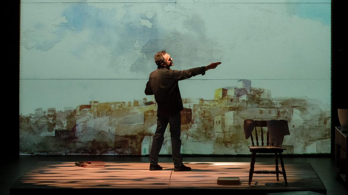 Sergio Alarcón durante una de las presentaciones del monólogo ‘Pedro Cano, pintar el viaje’.