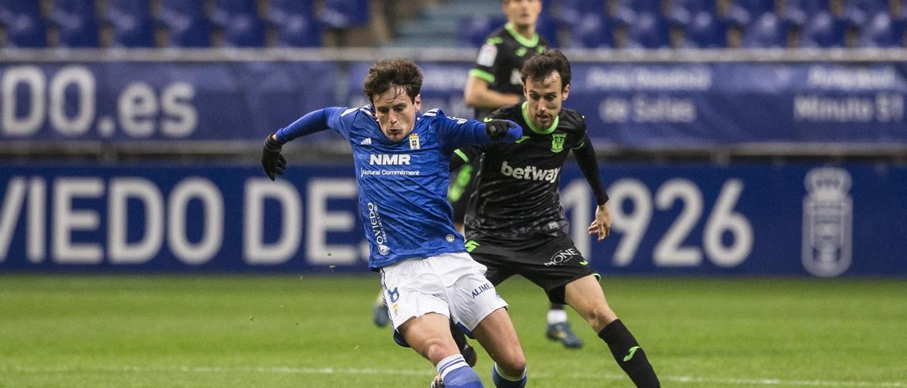 Sangalli durante un partido del Oviedo esta temporada