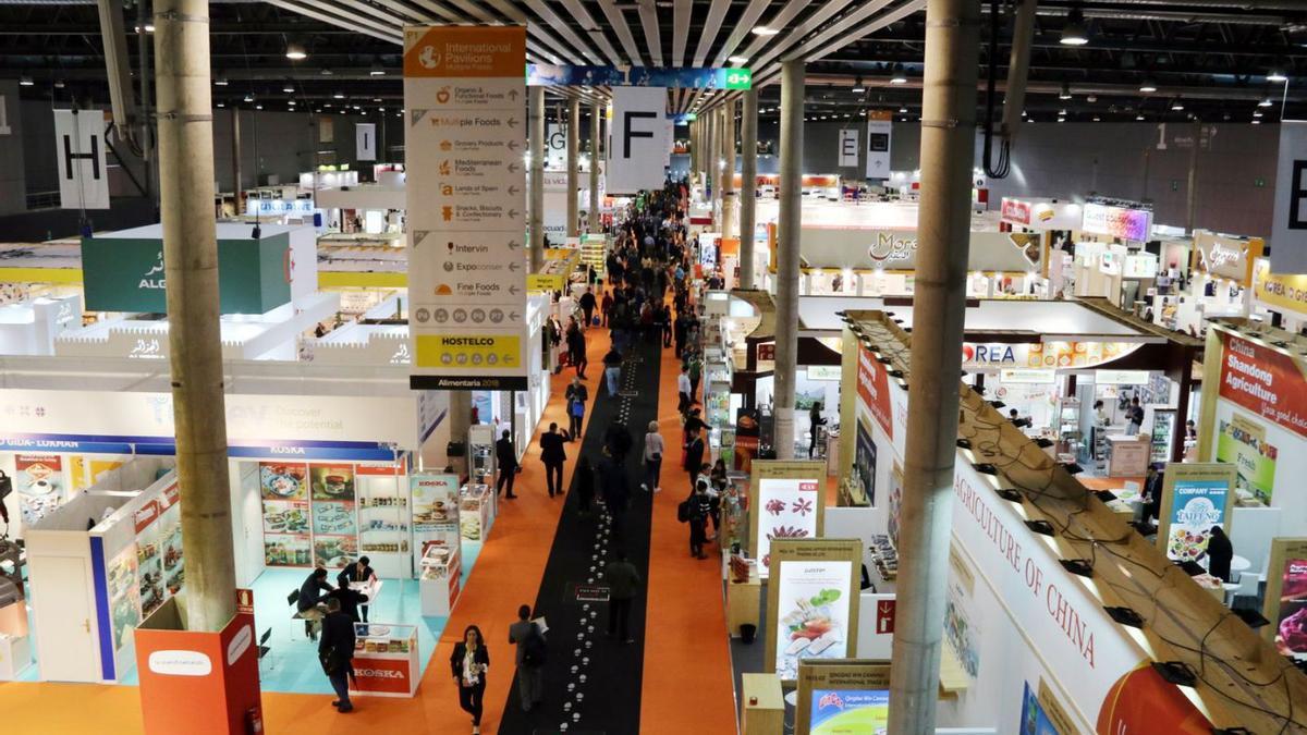 Imatge aèria d’un dels pavellons que van acollir l’Alimentaria a la Fira Barcelona el 2018. | ACN