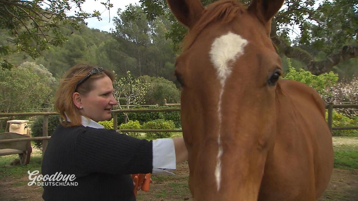 Sabine mit ihrem Lieblingspferd Maranello.
