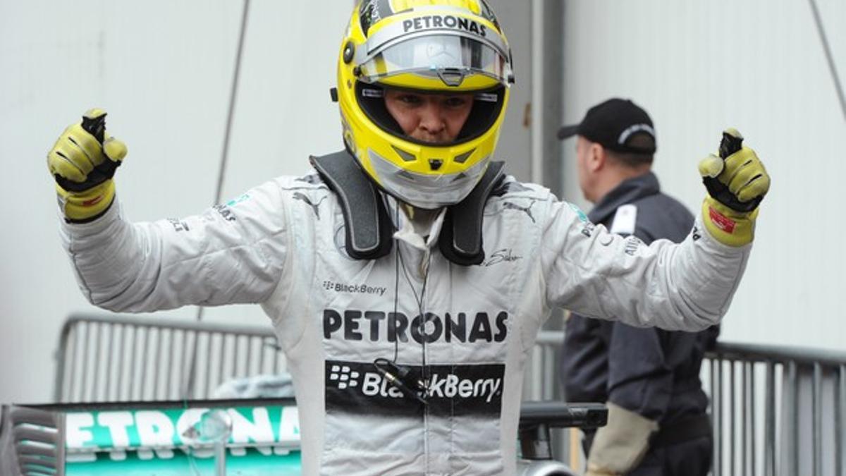 Nico Rossberg, tras acabar primero los entrenamientos de Mónaco. AFP