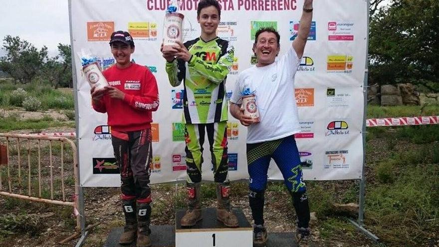 Uno de los podios del trial organizado por el Motoclub Porrerenc.