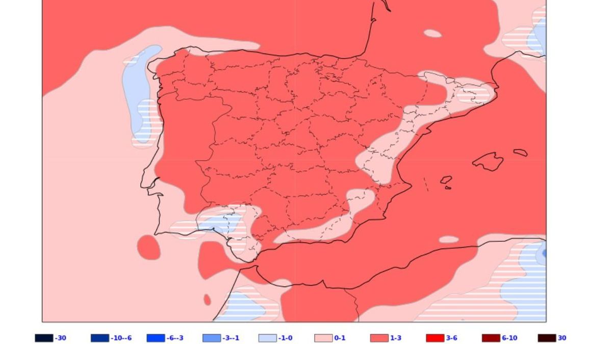 La anomalía térmica para esta semana del 7 al 13 de julio es de 1 a 3 grados más en Córdoba, según la Aemet.