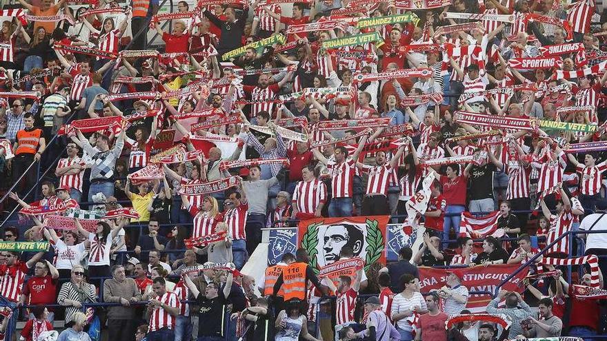 Los aficionados del Sporting en Pamplona la temporada pasada.