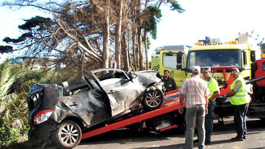 Fotografía del turismo tras el accidente.