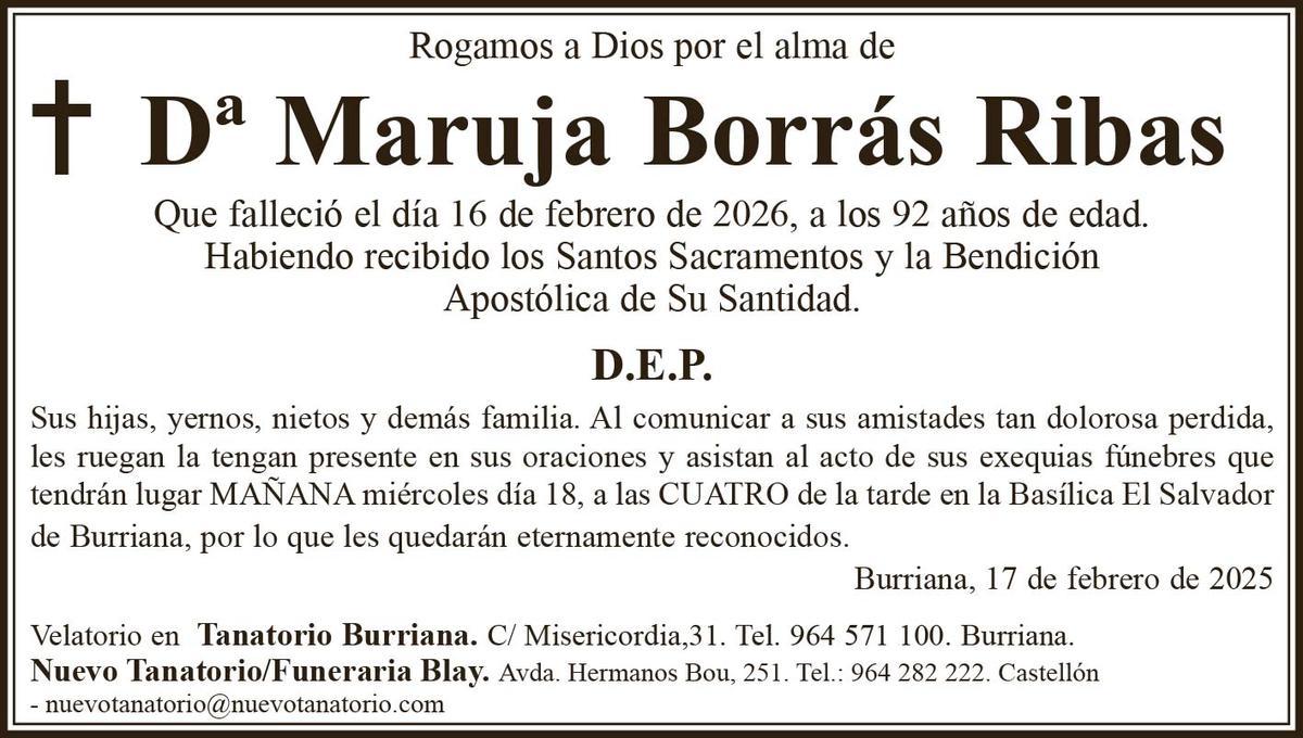 Dª Maruja Borrás Ribas
