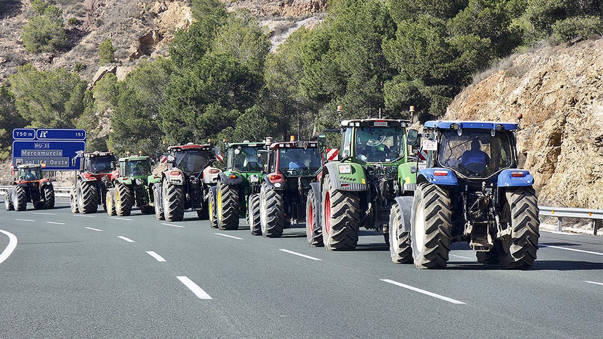 Los agricultores marchan por el Puerto de la Cadena