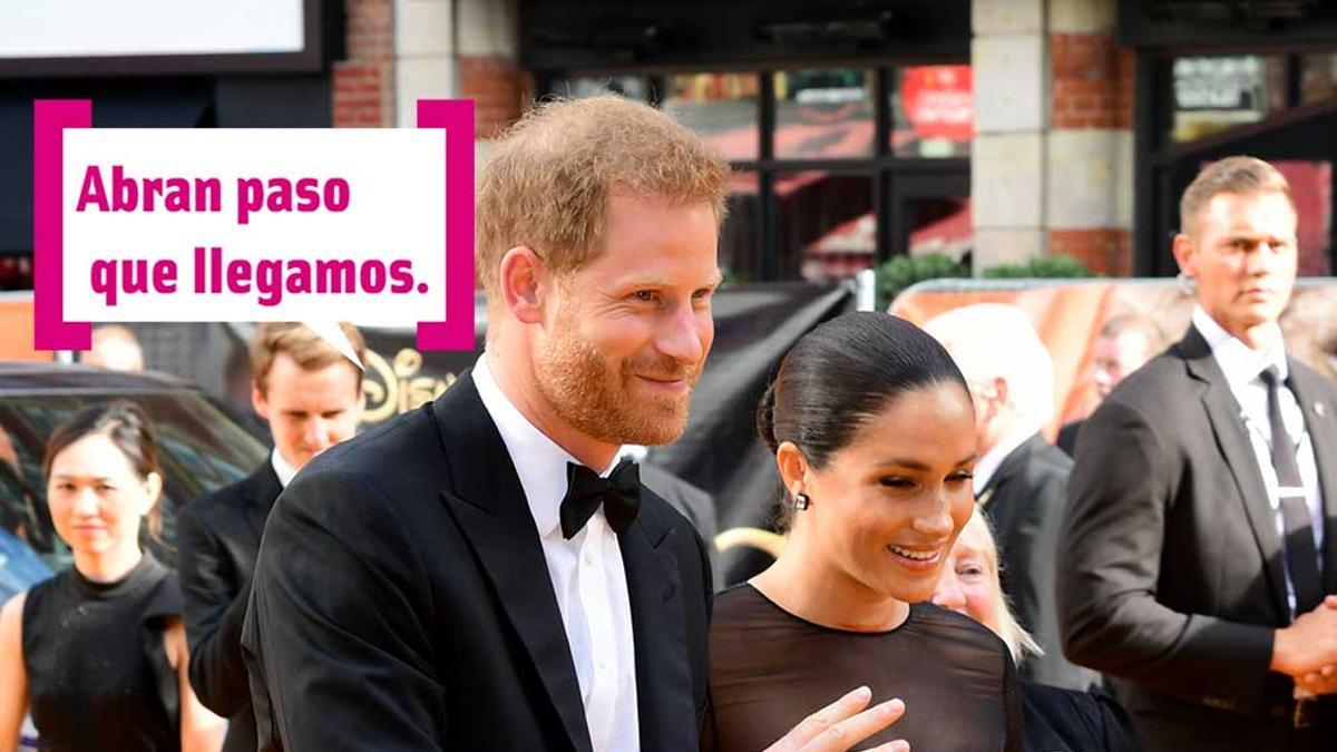 Meghan Markle y el principe Harry llegan a la premiere de El Rey Leon