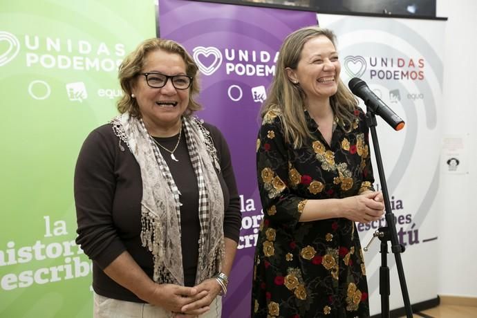 28.04.19. Las Palmas de Gran Canaria.Las diputadas electas de Unidas Podemos, Victoria Rosell y Meri Pita, comparecen ante la prensa tras los resultados obtenidos. Sede de Unidas Podemos en Las Palmas de Gran Canaria.  Foto Quique Curbelo  | 28/04/2019 | Fotógrafo: Quique Curbelo